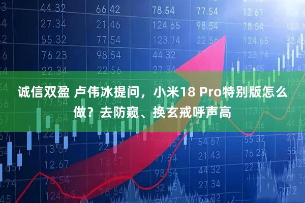诚信双盈 卢伟冰提问，小米18 Pro特别版怎么做？去防窥、换玄戒呼声高